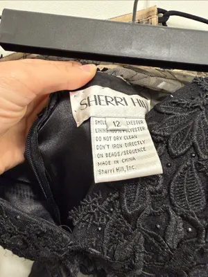Sherri Hill Black Lace Corset Cocktail Dress thumbnail 3
