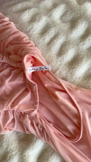 Lucy in the sky coral sparkle straps mini dress thumbnail 3
