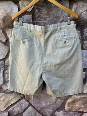 Polo Ralph Lauren Tyler Shorts Mens Beige Double Pleated Sz 34 Cotton Pockets thumbnail 3