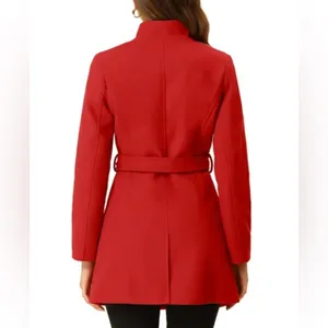 Allegra K Women's Red Single Breasted Coat - XL thumbnail 2