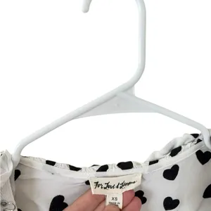 For Love & Lemons Willow Black & White Heart Blouse thumbnail 4