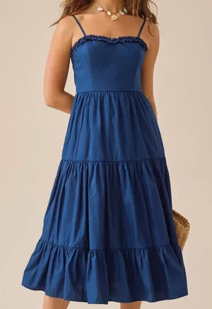 NEW Altar’d State Navy Blue Maxi Dress Size XL Available NWT thumbnail 1