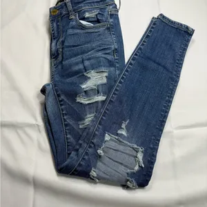 American Eagle Outfitters Women's Skinny Jeans - Blue thumbnail 5