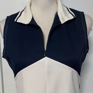 K Swiss • White Navy Quarter Zip Tennis Dress thumbnail 4