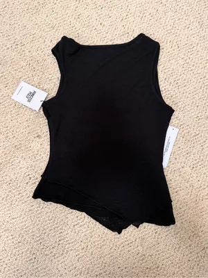 Princess Polly Lefort Tank Black Asymmetrical Sleeveless Top NWT US 6‎ thumbnail 2