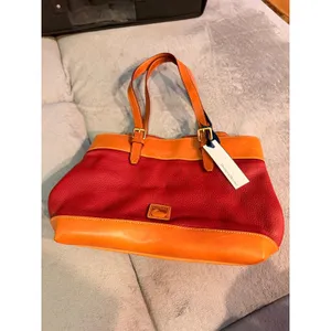 Dooney & Bourke Womens Shopper Tote Medium Cranberry Red Leather 4D234 CB Bag thumbnail 7