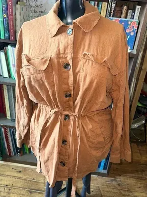 A New Day orange brown L belted lightweight utility jacket thumbnail 1
