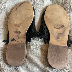 Free People Black Leather Woven Women's Slip-On Shoes Size 40 thumbnail 5
