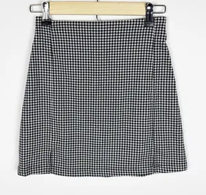 Brandy Melville Mini Skirt Black White Checkered One Size thumbnail 1