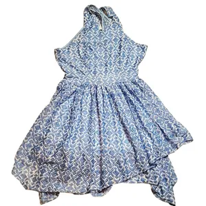Altard State Dress Blue White Crossed Back sz M Cottagecore Coquette Dollette thumbnail 1