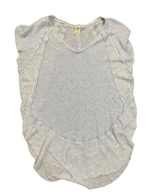 We the Free Pale Blue‎ exposed Seams short sleeve thermal knit top sz XS thumbnail 1
