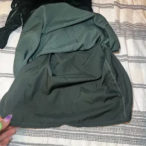 House of Harlow Mini Dress XS Dark‎ Green Coquette Velvet Bow Shoulder Cocktail thumbnail 8