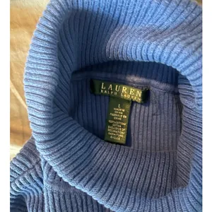Lauren Ralph Lauren Blue Turtleneck Sweater - Large thumbnail 5