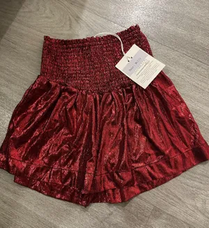 NWT Red Shimmer Shorts thumbnail 1