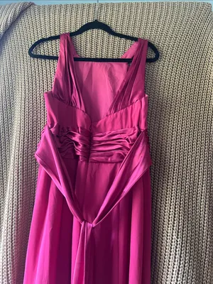 David's Bridal Fuchsia Sleeveless Maxi Dress thumbnail 9