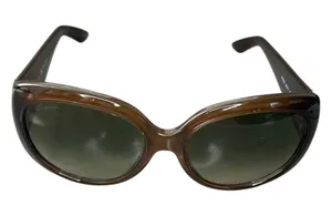 Salvatore Ferragamo brown oversized oval sunglasses tortoise shell frame Y2K thumbnail 1
