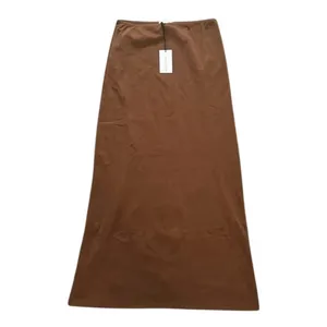 NWT WeWoreWhat Pullon Elastic Waist Jersey Lightweight Midi Skirt S Saddle Brown thumbnail 11