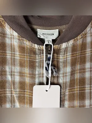 Hey son mixed print plaid denim oversized half zip shirts jacket western grunge thumbnail 4