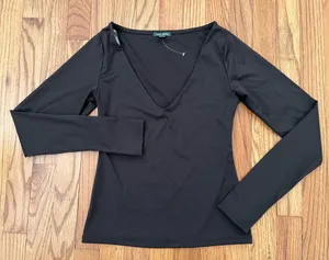 NWOT Espresso Brown V-Neck Long Sleeve thumbnail 1