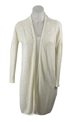 Vila Viril Women's White Basic Knitted Long Sleeve Duster Cardigan Sweater Top L thumbnail 1