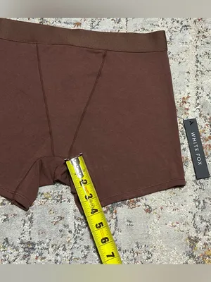 White Fox slow life boyfriend boxer shorts size Small in chocolate brown thumbnail 8