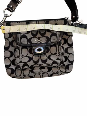 Coach Signature Black & Gray Crossbody Bag thumbnail 6