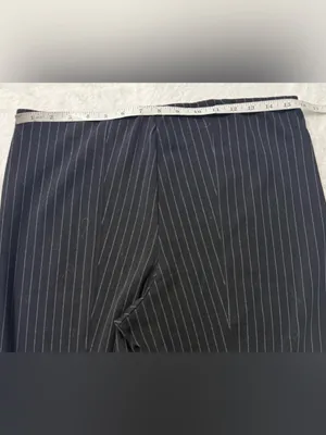 Maeve Anthropologie Margot Kick-Flare Cropped Pinstripe Pants Black thumbnail 12