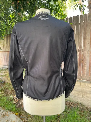 Harley Davidson Women's mesh riding motorcycle Jacket black zebra rebel M thumbnail 2