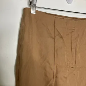Express cropped wide leg high rise pants lightweight‎ tan womens size 8 business thumbnail 2