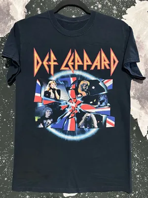 Def Leppard Rock Band Union Jack Graphic Shirt thumbnail 1