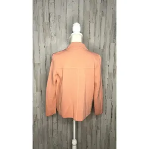 Talbots Women's Small‎ Coral Merino Wool Long Sleeve Mock Neck Blazer Jacket thumbnail 5
