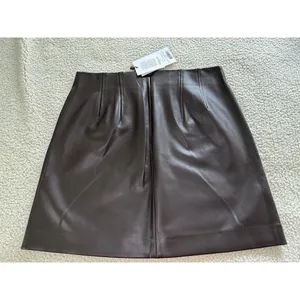 MM Lafleur $195 Women's Whitney Vegan Leather Brown Mini Skirt Size 8 thumbnail 4