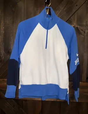 Nike Dri Fit‎ Women's Just Do It 1/4 Zip Pullover Long Sleeve Sweatshirt Small thumbnail 1