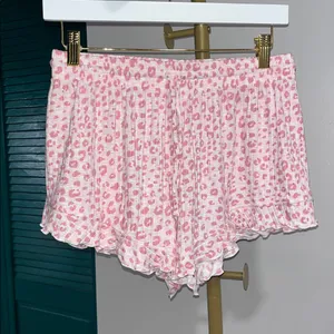 Halara NWT Mid-Rise Leopard Print Lounge Shorts – Pink | Ruffle Hem | M thumbnail 7