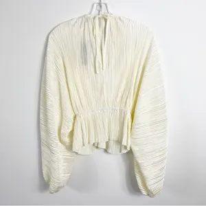 Lulu's Cream Pleated Blouse thumbnail 9