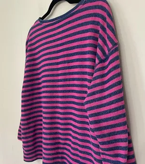 Jcp Pink Blue Striped Long Sleeve Casual Top ~ Cotton Polyester ~ Size XL thumbnail 10