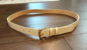 Banana Republic Slim Cream Belt with Gold Buckle - C11-608 thumbnail 1