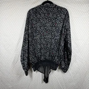 Free People Intimately Black White‎ Butterfly Print Ladylike Bodysuit thumbnail 5