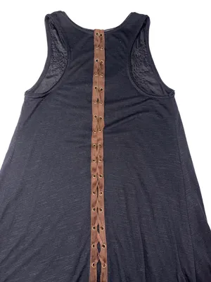 Miss Me Black Embellished Lace Up Back Handkerchief Mini Dress thumbnail 8