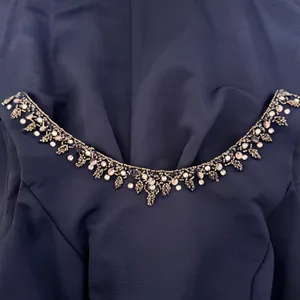 Davids‎ Bridal Faille Dress Sz 4 Formal Beaded Neckline Cutout Back Fit Flare thumbnail 8