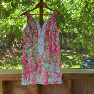 Lilly Pulitzer Cathy Shift Dress Pink Flamingo Southern Charm Print Size 2 thumbnail 3