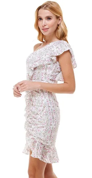 The Clothing Exchange Company | One Shoulder Shirred Ruffle Dress | S | CD01844 | Sample Sale thumbnail 3