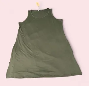 Sleeveless Olive Green Midi A-Line Dress thumbnail 1