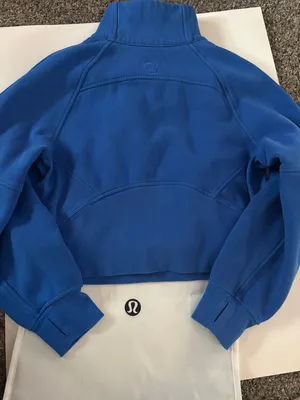 lululemon athletica Scuba Electric Blue Half-Zip Cowl Pullover thumbnail 3