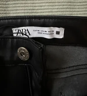 ZARA Leather Black Pants thumbnail 5