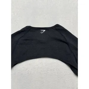 Gymshark Women's Black Marl Vital Shrug Thumb Holes Size Medium thumbnail 2