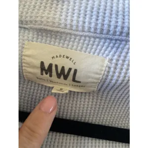 Madewell MWL Quarter Zip Pullover Womens Size S Blue Tie Dye Waffle Sweatshirt thumbnail 6