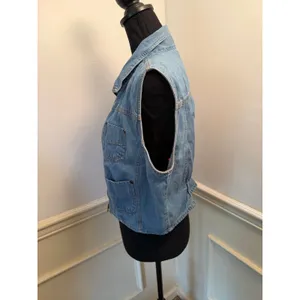 Vintage 90s Joyride Medium Wash Denim Zip-Up Utility Vest Grungr Work Wear Cargo thumbnail 5