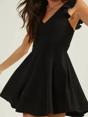 NEW Altar’d State Little Black Dress Flutter Sleeve Mini Dress Size XL NWT thumbnail 1