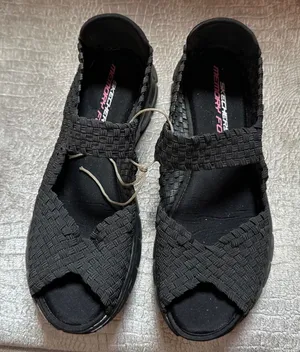 Skechers Womens Black Woven Memory Foam Lightweight‎ Mary Jane Sandals Open Toe thumbnail 1